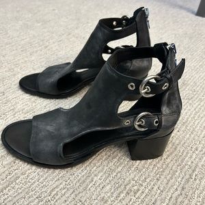 Rag & Bone black leather sandals, 2 inch heel, size 37